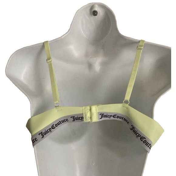Juicy Couture Push Up Bra Size 36B Neon Green Underwire Logo Adjustable Straps - Picture 5 of 8